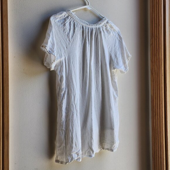 Alessia Pacini White 100% Linen V-Neck Short Sleeve Jersey Size Small - Picture 12 of 15